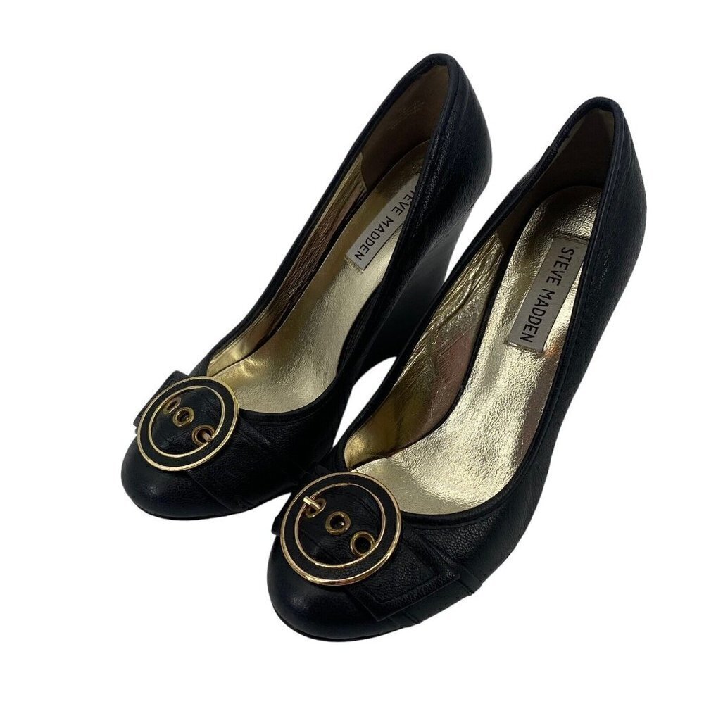 Steve Madden Size 7 Trea Leather Buckle Accent We… - image 1
